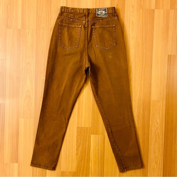 Vintage 80s Express high-waisted camel brown mom jeans in 100% cotton denim - Picture 2 of 5